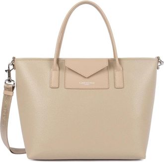 Lancaster Maya Double KBA Tote Bag - Dames - Shoppers - Beige - ONE Size - Leer - Tassen