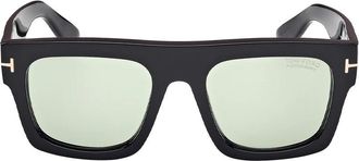 Tom Ford Fausto Green Photochromatic Browline Mens Sunglasses FT0711 01N 53