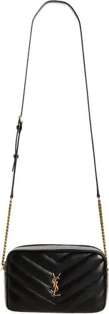 Saint Laurent Loulou Mattelass&eacute; Leather Camera Bag in Noir at Nordstrom