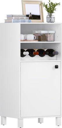 Woltu Woltu Aparador Moderno Con Mucho Espacio. Aparador De Cocina Con Botellero Para 5 Botellas. Estanter&iacute;a Cerrada. Blanco