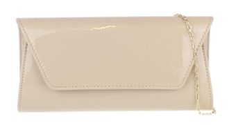 Girly HandBags Womens Plain Glossy Clutch Bag - Nude
