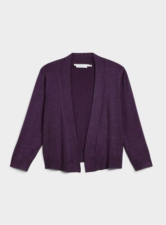 Contemporaine Womens 3/4-sleeve fine knit open Cardigan Sweater