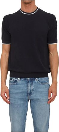 Paolo Pecora Maglia Girocollo - Heren - Ronde hals truien - Blauw - 2XL - Katoen - Truien & Vesten