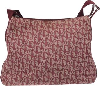 Dior Trotter Red Canvas Shoulder Bag (Pre-Owned)