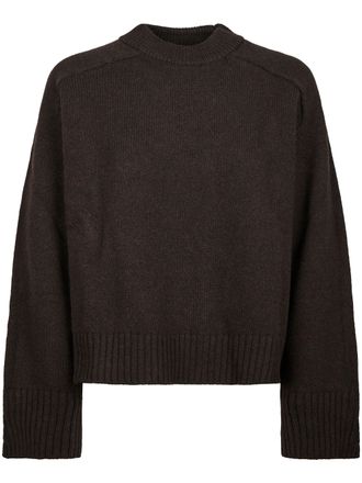 SOEUR Cropped Sweater with Ribbed Detailing and Textured Knit