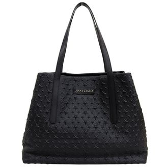 Jimmy Choo London Black Leather Tote Bag (Pre-Owned)