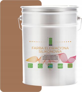 OEM Pintura De Fachada De Silicona Marr&oacute;n Claro 5l Permeable Al Vapor+