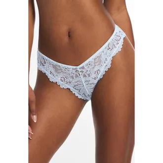 Savage x Fenty Romantic Corded Lace Brazilian Panties in Skyline Blue at Nordstrom, Size X-Large