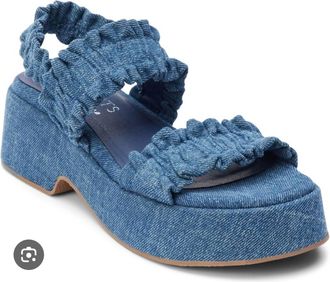 Matisse Footwear Womens Jean Platform Sandals In Denim