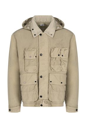 C.P. Company HEAVY CHROME-R GOGGLE JACKET Size: XL, colour: TAUPE