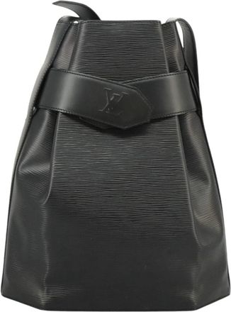 Louis Vuitton Vintage Sac Depaule Handbag Epi Leather Black Leather Bag (Pre-Owned)
