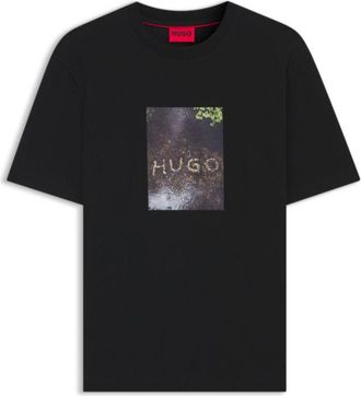 HUGO BOSS Appliqu&eacute;-print T-shirt in cotton jersey