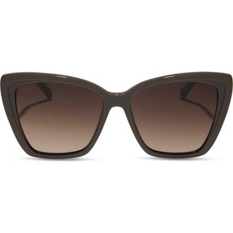 DIFF Eyewear Becky II 56mm Cat Eye Sunglasses in Truffle Gradient at Nordstrom Rack