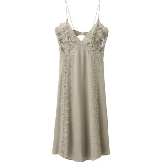 Mango Sequin Lace Sleeveless Midi Dress in Pastel Green at Nordstrom, Size 8