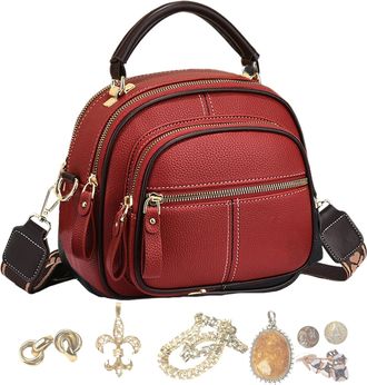 Generic Bag For Women - Stylish Crossbodys Hobo, Large Capacity Leather Sling, Adjustable Strap Handbag | Designer Inspired Multifunctional Travel For Work Ca