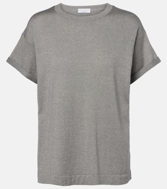 Brunello Cucinelli T-shirt in misto cashmere e seta