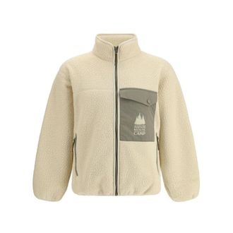 Maison Kitsun&eacute; Casual Fleece Jacket - Heren - Vesten met rits - Beige - XL - Polyester - Hoodies & sweatvesten