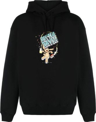 Martine Rose Better Days-print cotton hoodie - men - Cotton - S - Black
