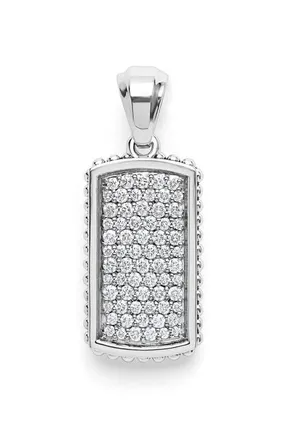 Lagos Mens Anthem Diamond ID Tag in Sterling Silver at Nordstrom