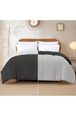 Modern Threads Down Alternative Reversible Comforter in Carbon/steel at Nordstrom Rack, Size King