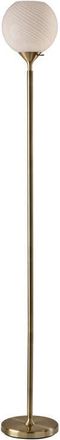 Adesso Swirl Antiqued Brass Torchiere Floor Lamp in Antique Brass at Nordstrom