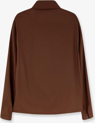 Hev&ograve; Mens Wool Blend Jacket Brown Polyester