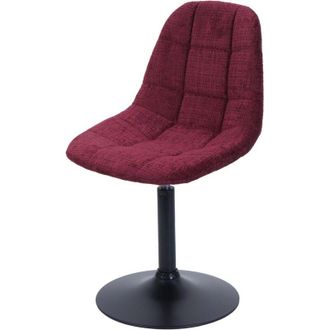 Hhg Non utilizzato] Sedia da pranzo HHG 893, poltroncina sedia da cucina girevole, acciaio Stoffa/tessuto ciniglia (465g/m&sup2;), bordeaux