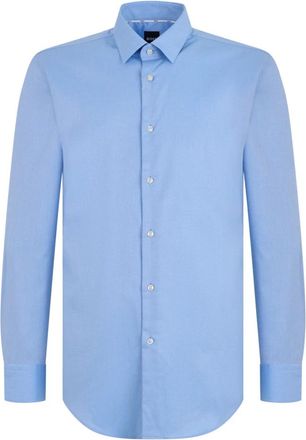 HUGO BOSS H-Hank Shirt - Heren - Zakelijke Overhemden - Blauw - L - Katoen - Overhemden