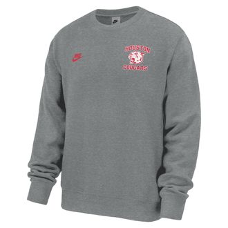 Nike Houston Cougars Club Nike Mens Football Fleece Crew-Neck Sweatshirt in Grey | M33234P398UNHO-DGH