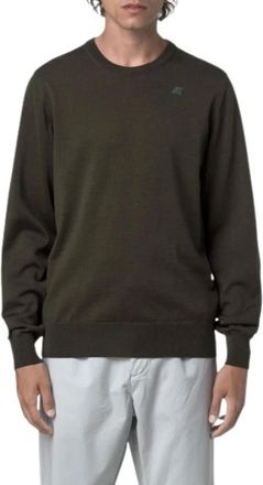 K-Way Sebastien Merino - Heren - Ronde hals truien - Groen - XL - Wol - Truien & Vesten