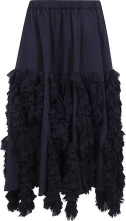 Comme Des Gar&ccedil;ons Polyester Brede Dikke Midirok - Dames - Midirokken - Zwart - S - Polyester - Rokken