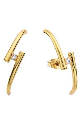 Eye Candy Los Angeles Sara CZ Double Bar Earrings in Gold at Nordstrom Rack