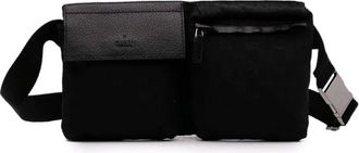 Gucci Marsupio Double Pocket in tela GG con tasche 2000-2015 - Nero