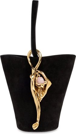 Chlo&eacute; Tassen, Dames, Zwart, ONE Size, Leer, Small Eden Treasures Wristlet Bucket Bag