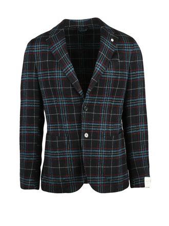 L.B.M. 1911 Plaid Pattern Rounded Jacket with Notch Lapels