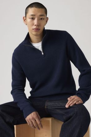 Levi's Housemark Quarter Zip Sweater - Hombre - 2XL - Azul / Naval Academy