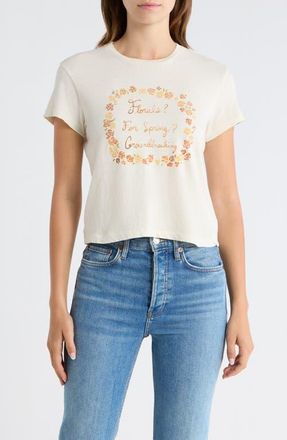 Re/Done 50s Florals Boxy Graphic T-Shirt in Vintagewhite at Nordstrom, Size X-Small