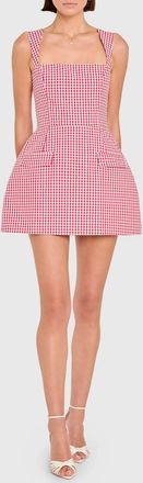 Amanda Uprichard Bethany Skort Romper In Red Gingham