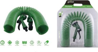 Trade Shop Trade Shop - Tubo Flessibile Spirale Molla 10 Mt Con Pistola Innaffiare Giardino Pompa 57518