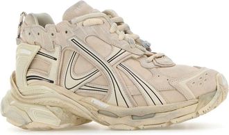 Balenciaga Mens Sand Suede Runner Sneakers Beige