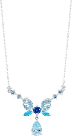 Savvy Cie Jewels ROSE GOLD OVER STERLING SILVER BOW DROP NECKLACE