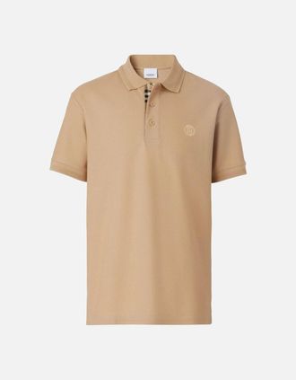 Burberry Mens Burberry Monogram Pique Polo Shirt Brown - Tan - Size: 38