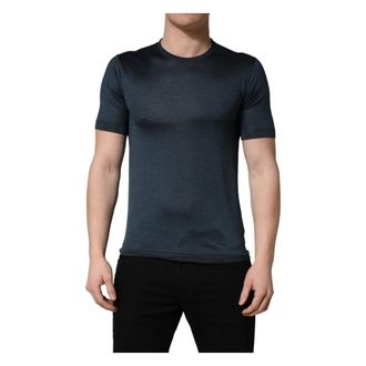 Dolce & Gabbana Short Sleeve Crew Neck T-shirt - male - Dolce & Gabbana - T-Shirts - Blue - S - Tops