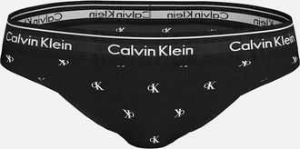 Calvin Klein Womens Women Diamond Logo Print Bikini Brief, Black - Size: XS