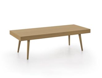 HOGAR 24 Mesa de centro de madera maciza natural, color encerado