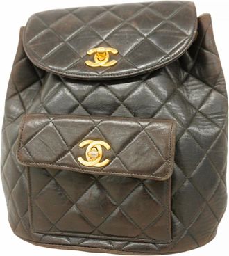 Chanel Black Leather Backpack (Pre-Owned)