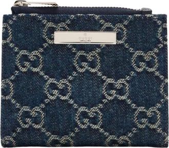 Gucci Cartera Peque&ntilde;a con Placa - Accessories - Mujer - Azul - ONE SIZE