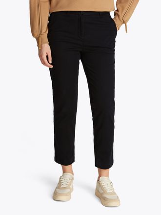 Tommy Hilfiger Chinohose TOMMY HILFIGER CO STRETCH GMD SLIM CHINO, Damen, Gr. 36, N-Gr, schwarz, Web, Obermaterial: 98% Baumwolle, 2% Elasthan, unifarben, slim fit k