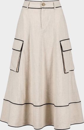 Toccin Shiloh High-Waist Cargo Midi Skirt