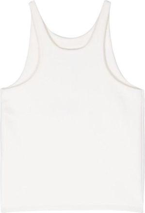 Max Mara Witte Gebreide Top zonder Mouwen - Dames - Tops zonder mouwen - Wit - M - Wol - Tops